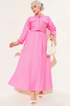Skirted Double Set With Zipped Pocket Flap