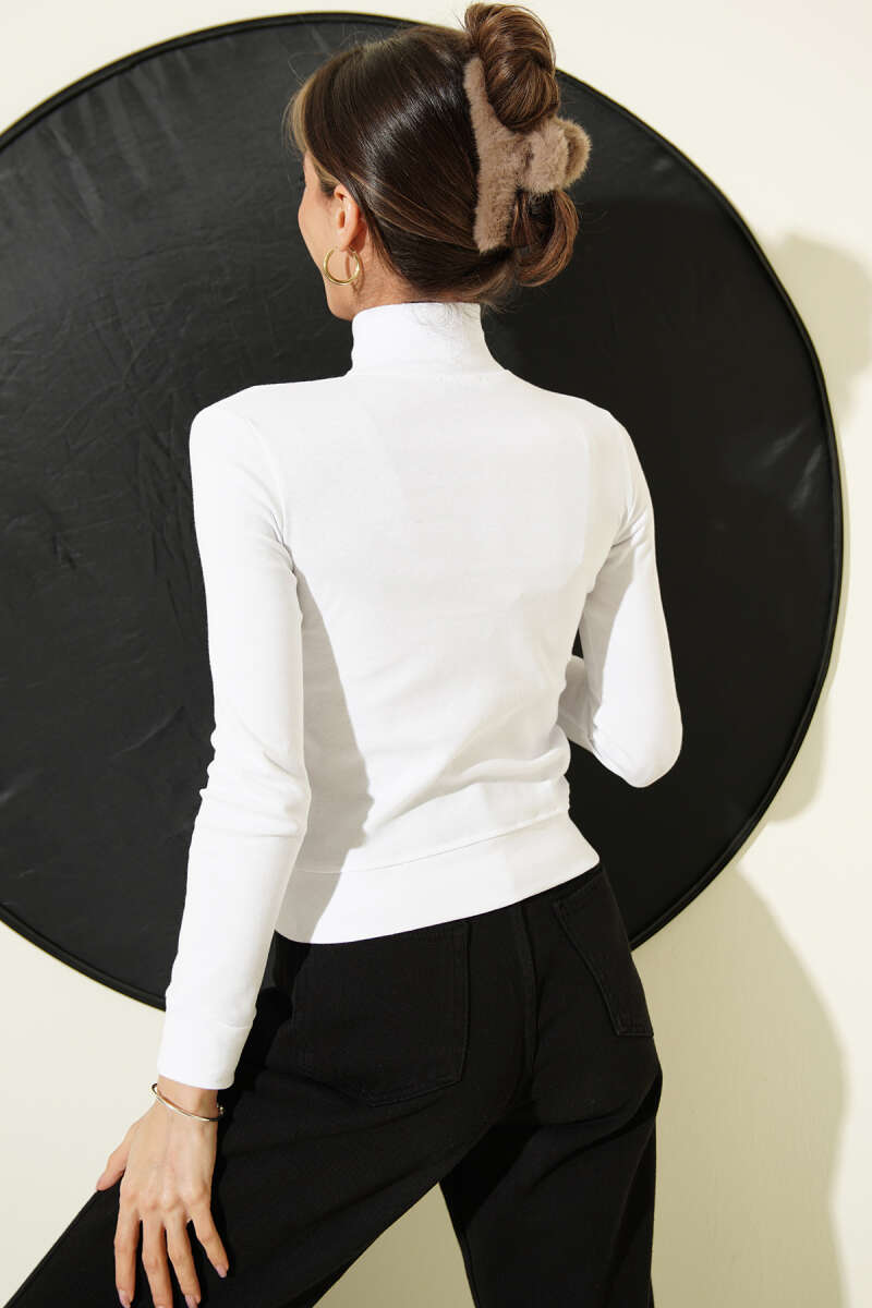 Fermuarlı Cepli Crop Hırka