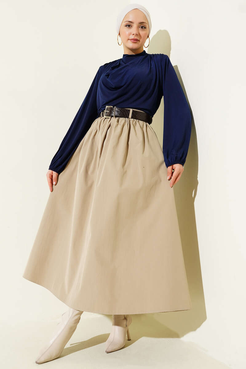 Poplin Skirt with Zipped Belt Второстепенное изображение товара