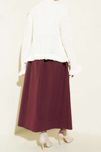 Fermuarlı Kemerli Poplin Etek