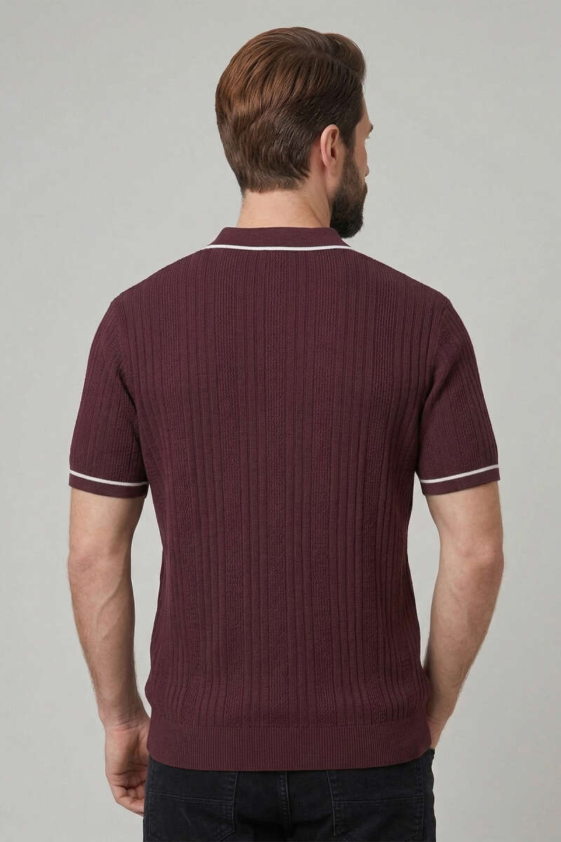 Fermuarlı Merserize T-shirt