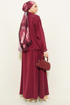 Fermuarlı Modal Etekli İkili Takım