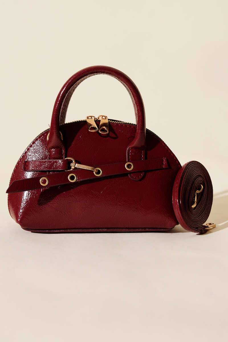 Fermuarlı Oval Mini El Çanta