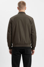 Zippered Rib Detailed Seasonal Men's Coat