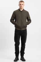 Zippered Rib Detailed Seasonal Men's Coat