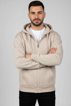 Fermuarlı Üç İplik Erkek Sweatshirt