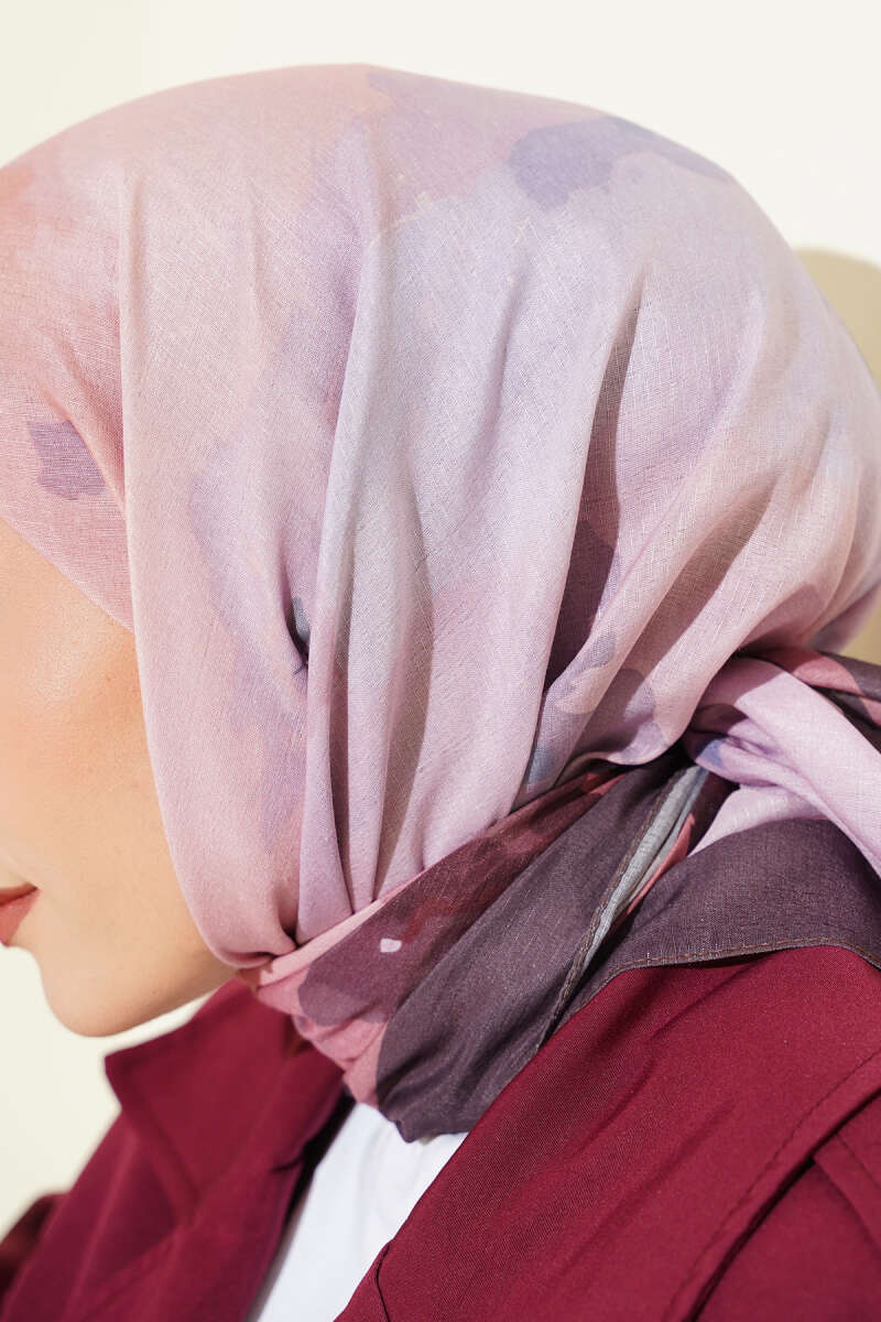 Fiori Desen Lina Eşarp Acı Kahve