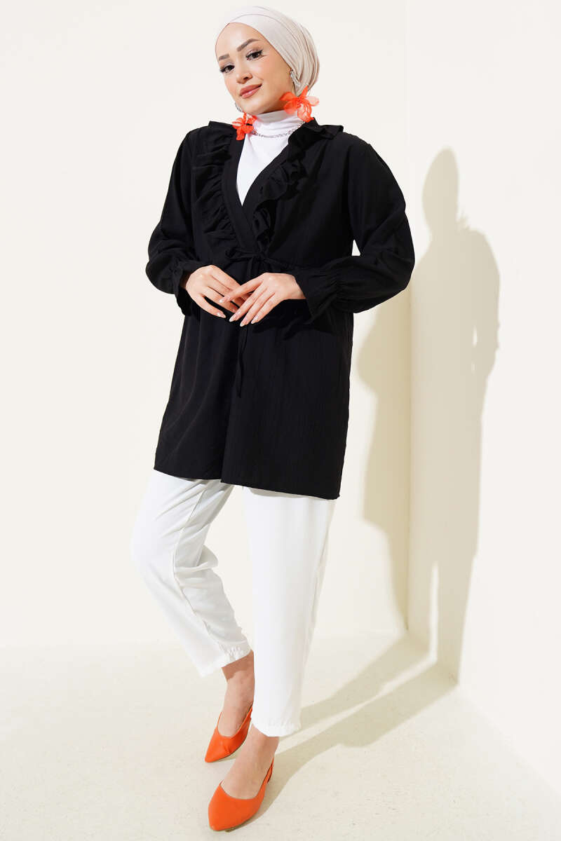 Fırfırlı Bileği Lastikli Kimono