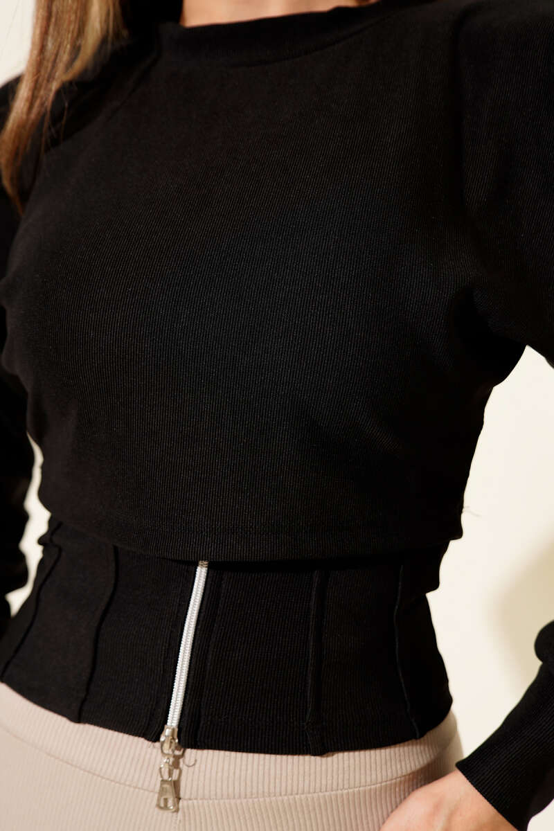 Fitilli Bisiklet Yaka İkili Bluz