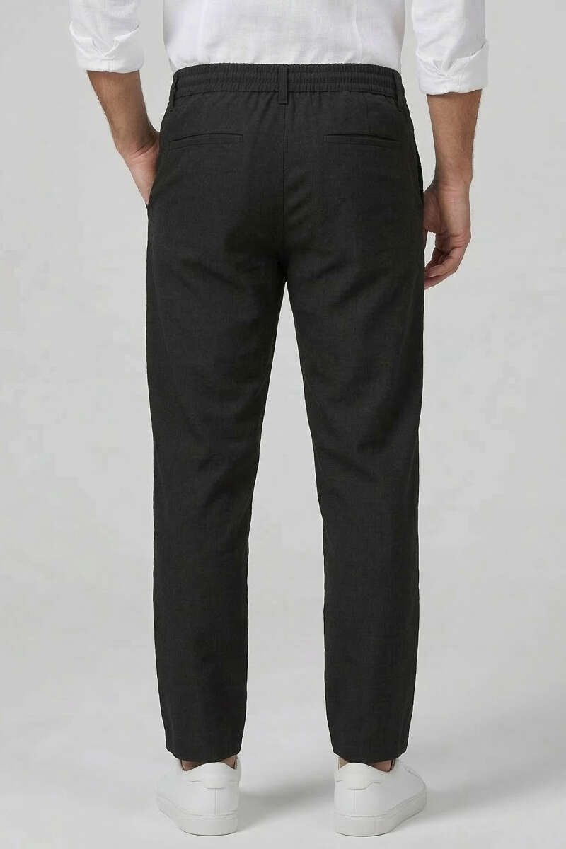 Fitilli Çıtçıtlı Erkek Pantolon Siyah