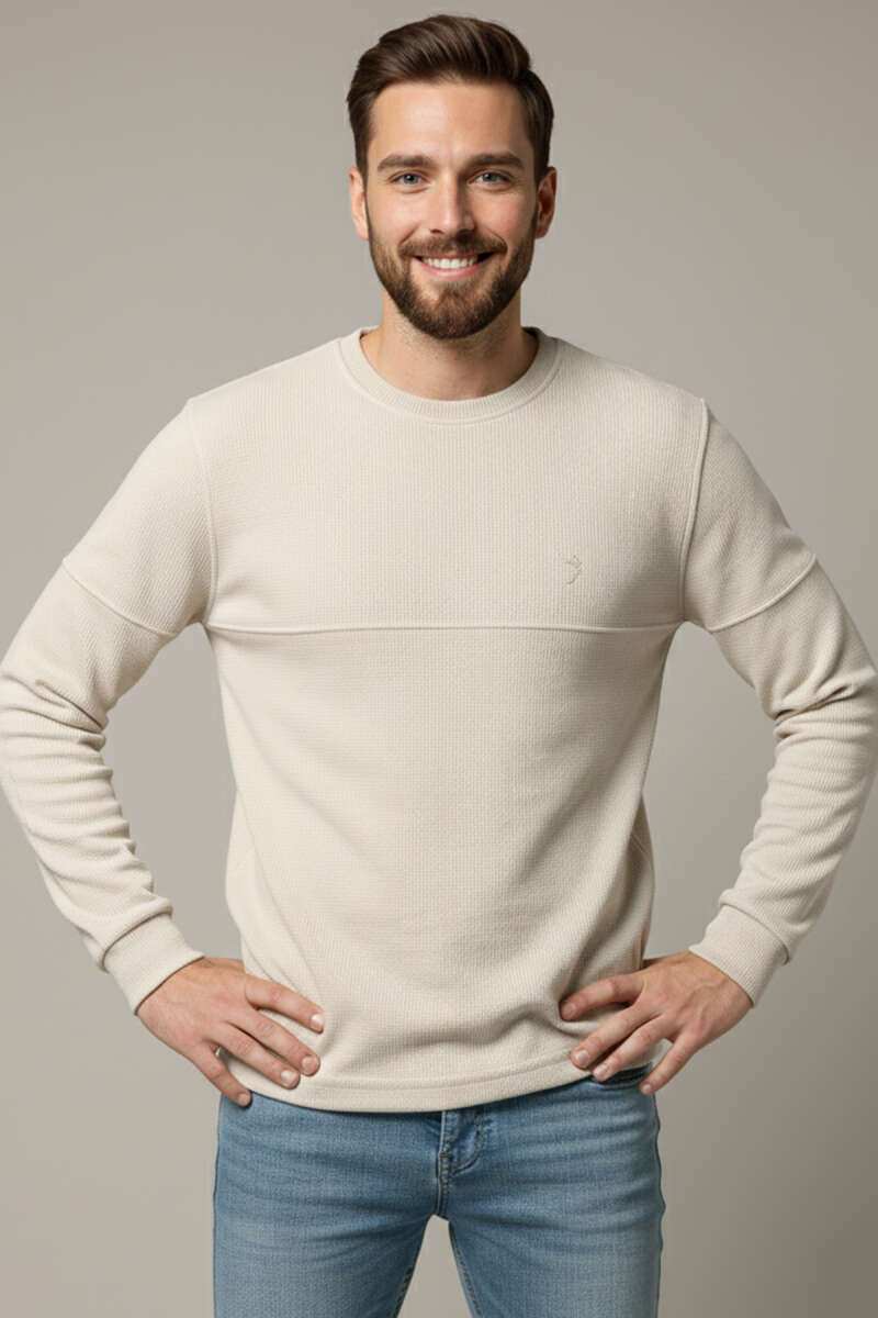 Fitilli Dikiş Detaylı Erkek Sweatshirt