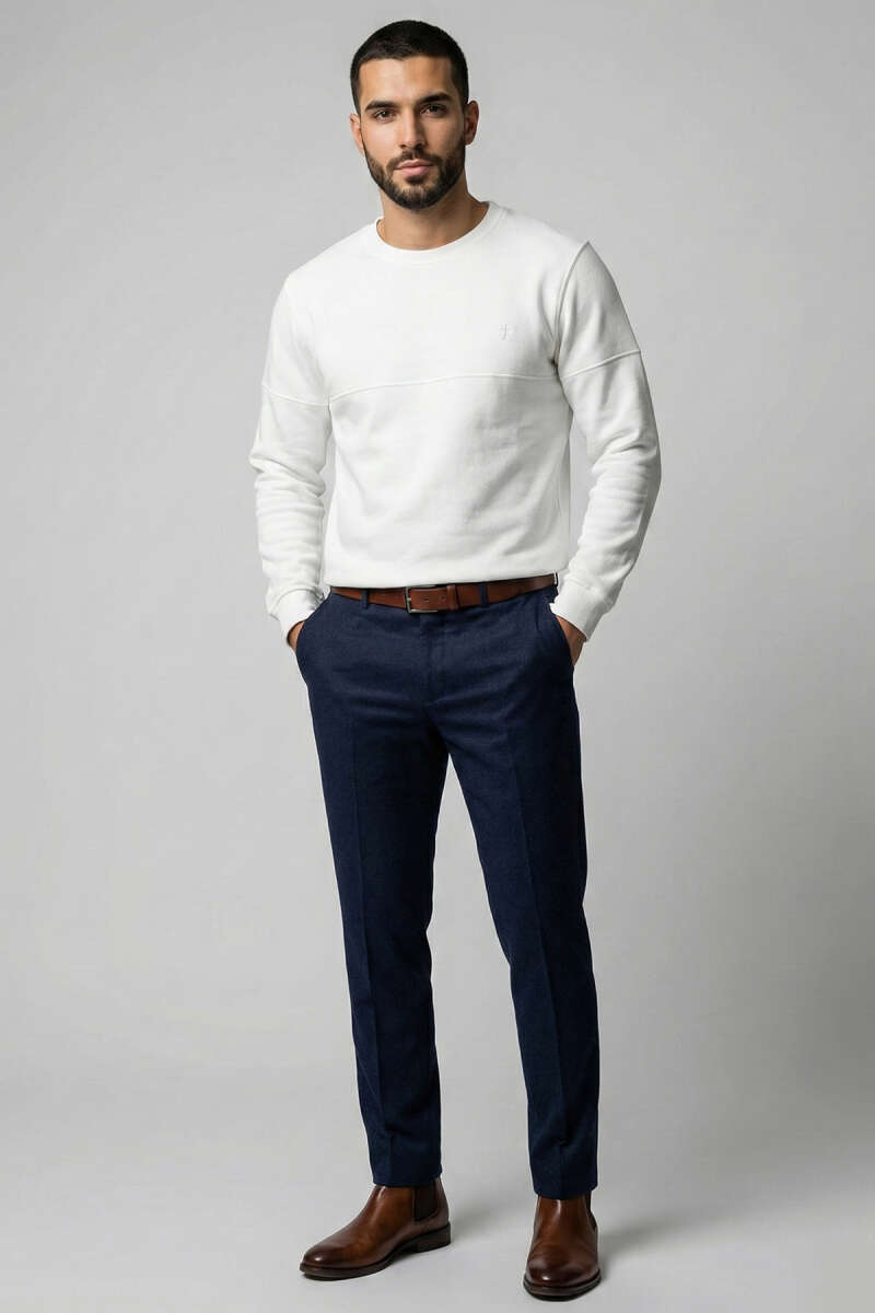 Fitilli Dikiş Detaylı Erkek Sweatshirt
