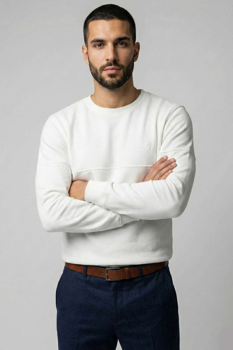 Fitilli Dikiş Detaylı Erkek Sweatshirt