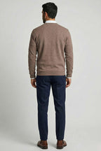 Fitilli Dikiş Detaylı Erkek Sweatshirt Vizon