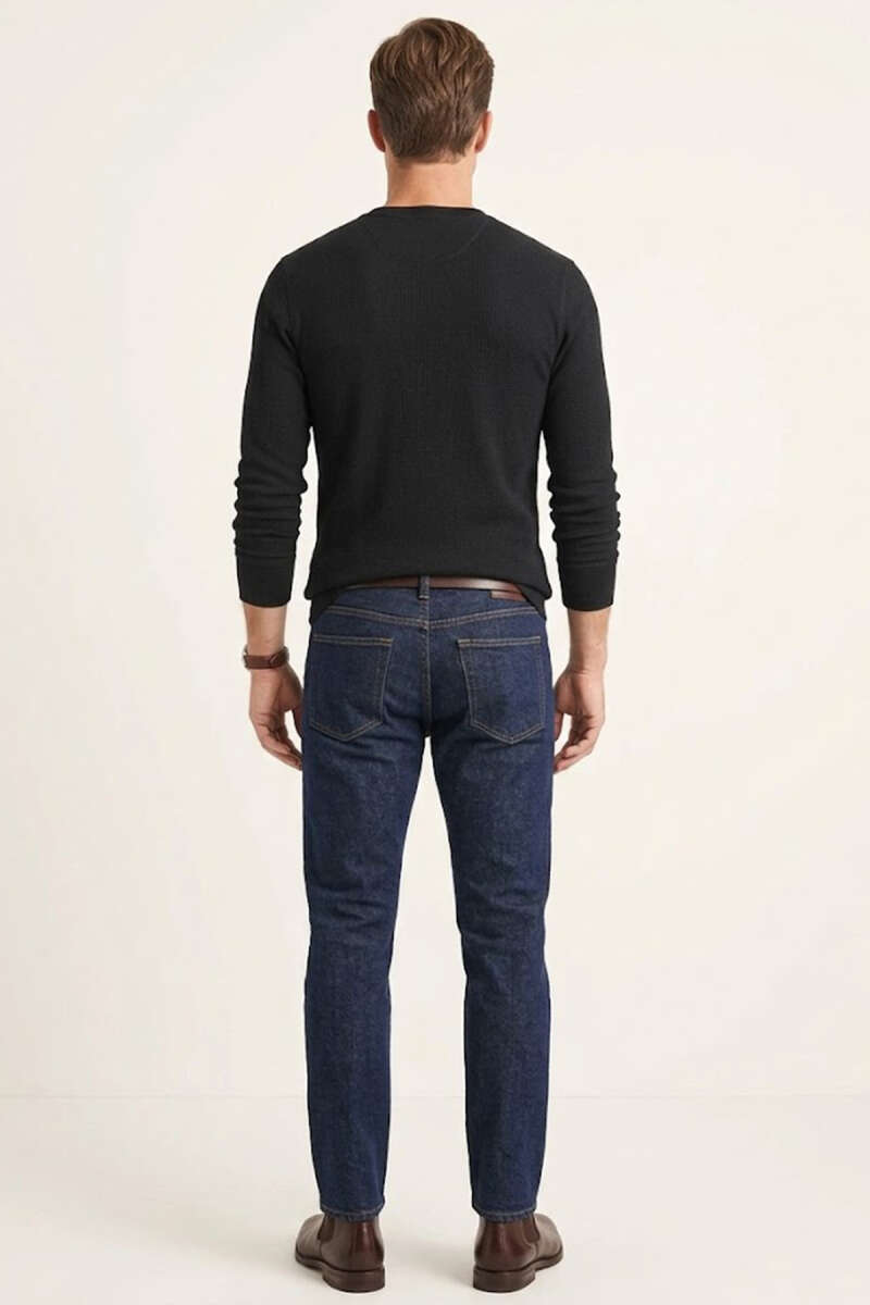 Fitilli Düğmeli Erkek Sweatshirt Siyah