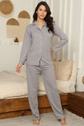 Fitilli Gömlek Yaka Pijama Takımı