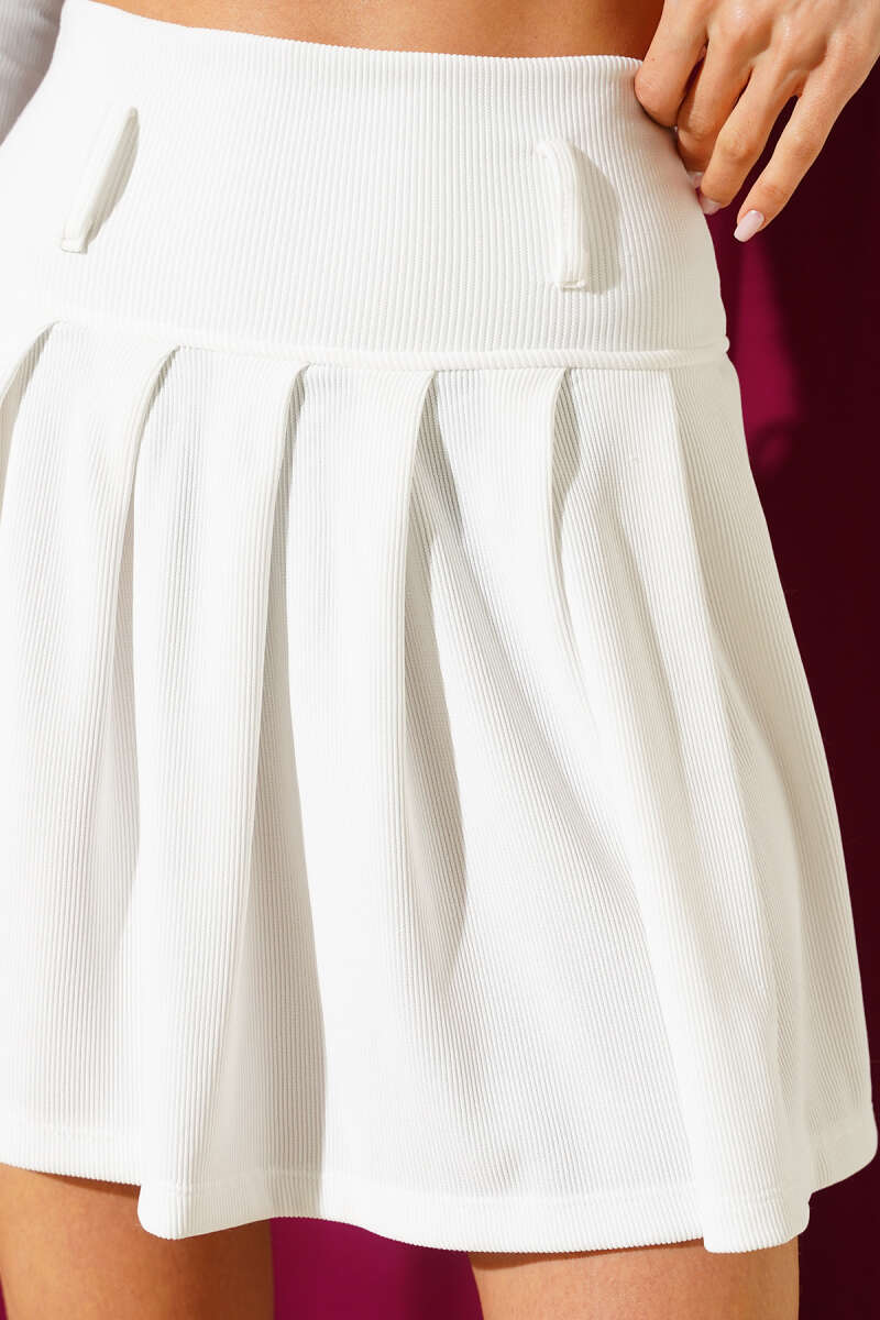 Fitilli Pileli Mini Etek