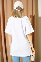 Fiyonk Baskılı Mini Taşlı T-shirt