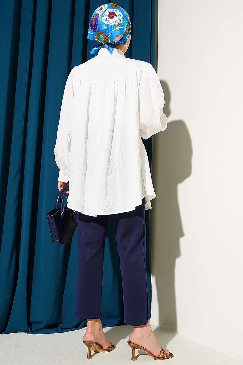 Fiyonk Detaylı Oversize Gömlek