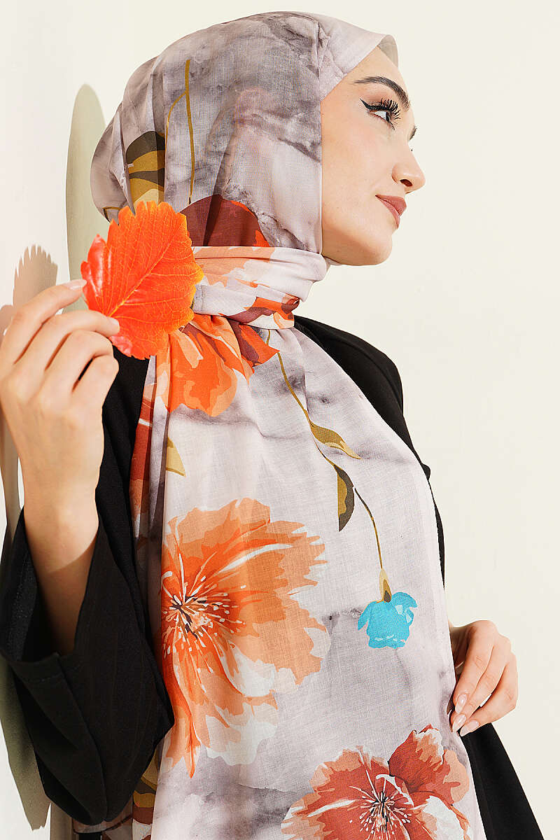 Flora Desenli Şal