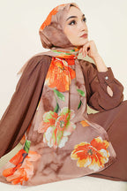 Flora Desenli Şal