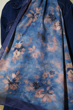 Floral Batik Desen Şal Mavi