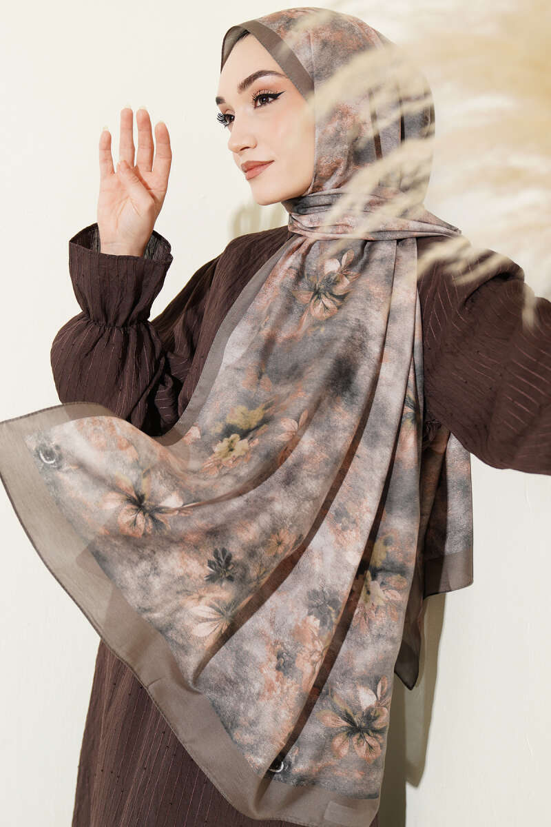Floral Batik Desen Şal Nefti