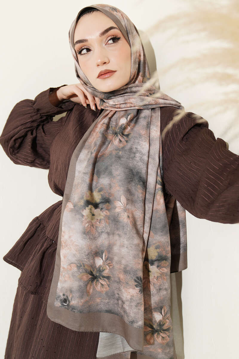 Floral Batik Desen Şal Nefti