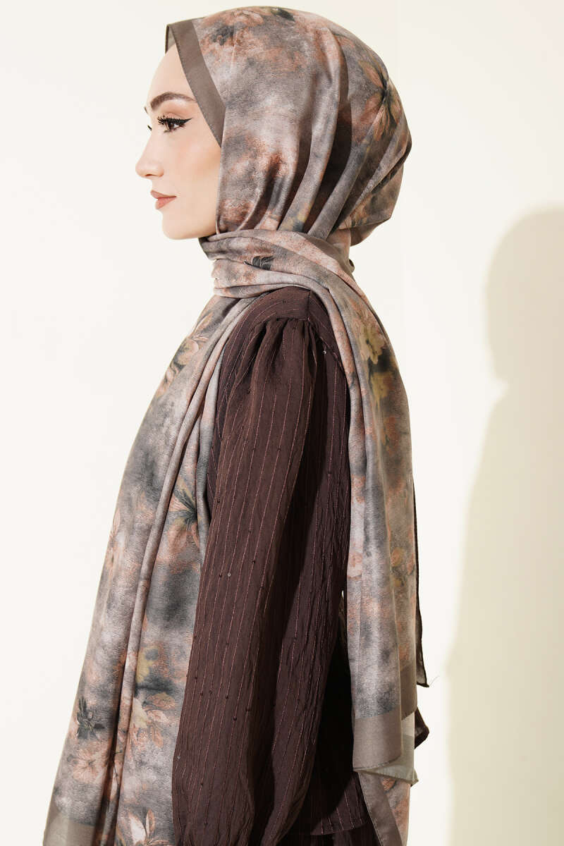 Floral Batik Desen Şal Nefti