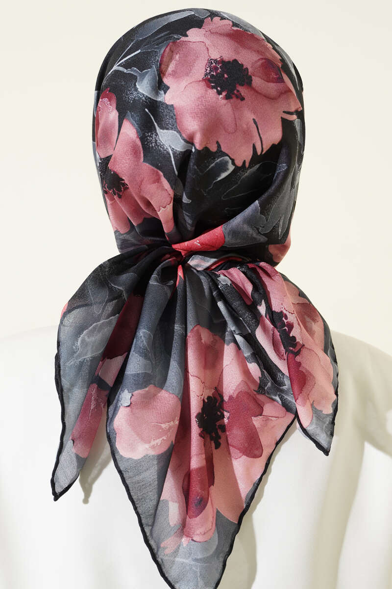 Flowers Desen Demore Eşarp