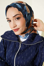 Flowers Desen Demore Eşarp İndigo