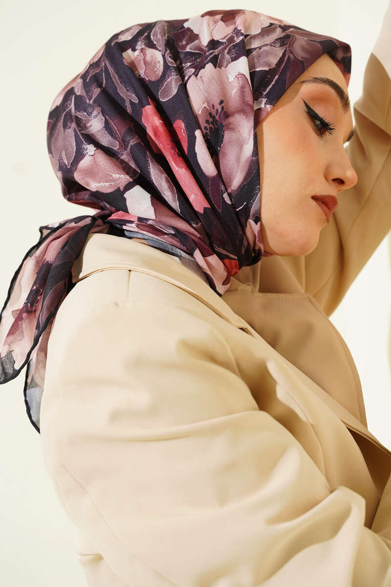 Flowers Desen Demore Eşarp