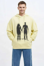 Free Sprit Baskılı Oversize Erkek Sweatshirt Sarı