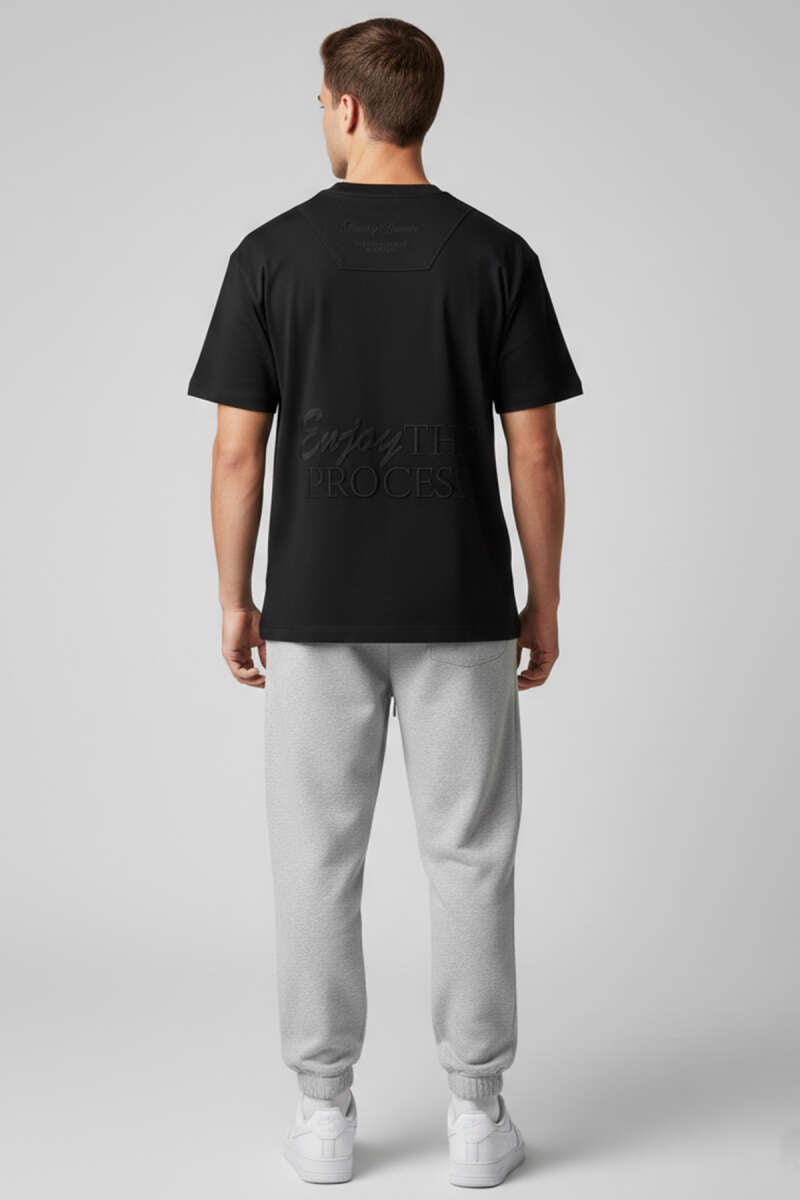 Friendly Reminder Nakışlı Erkek T-shirt Siyah