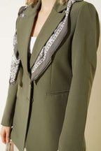 Fular Detaylı Blazer Ceket