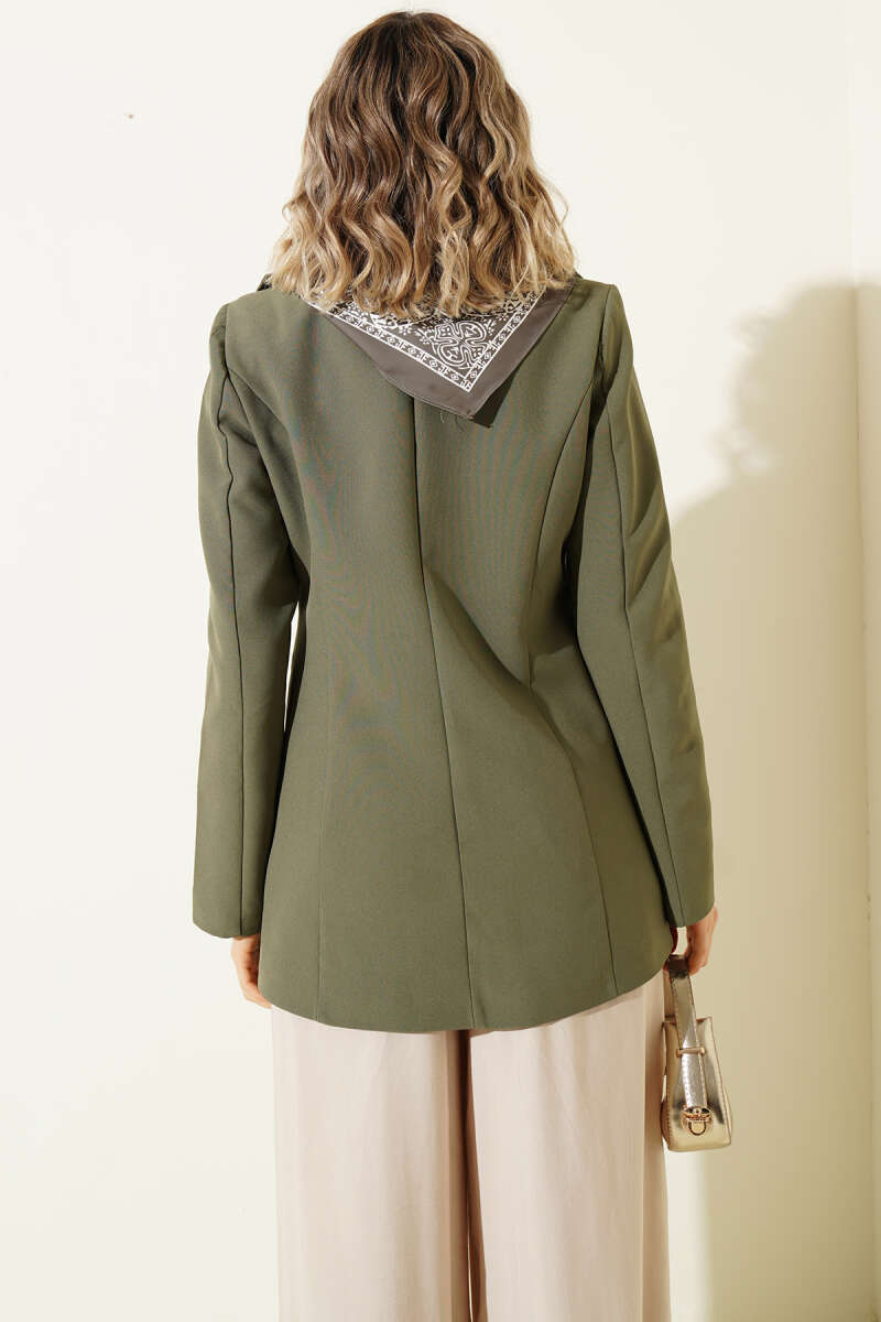 Fular Detaylı Blazer Ceket