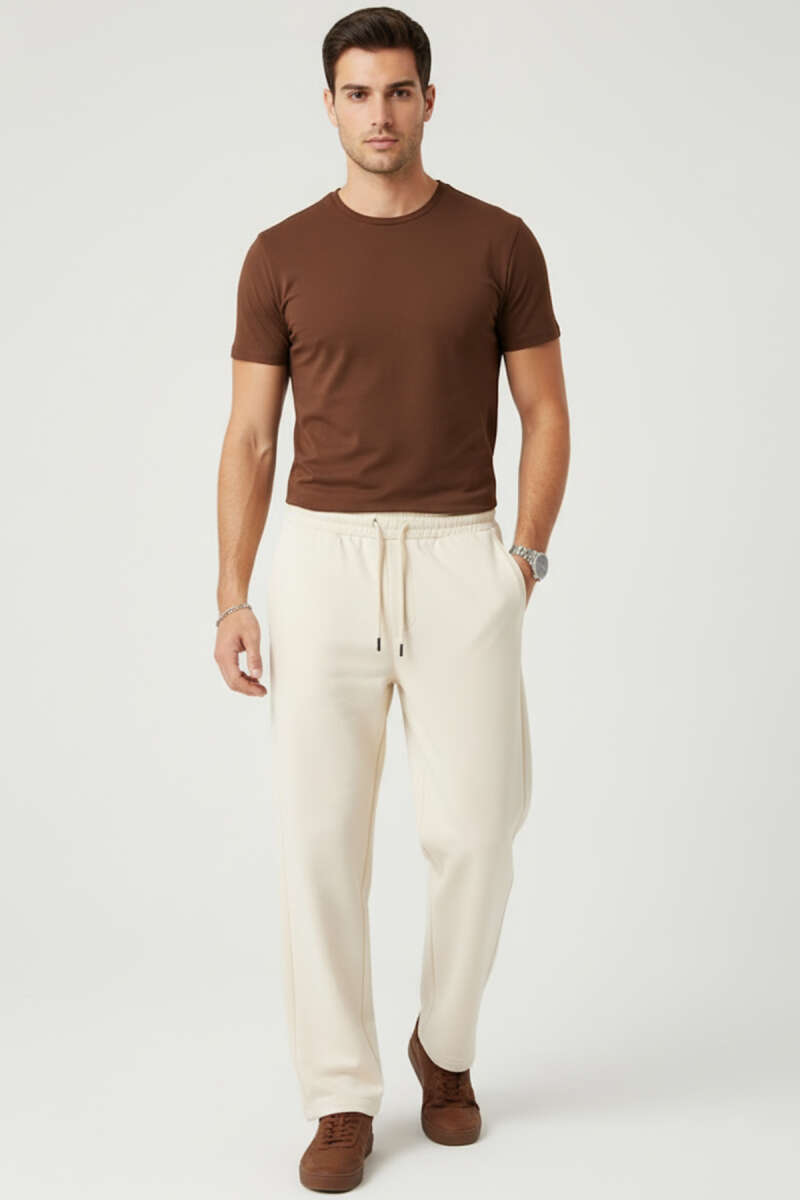 Gabardin Bel Lastikli Erkek Pantolon