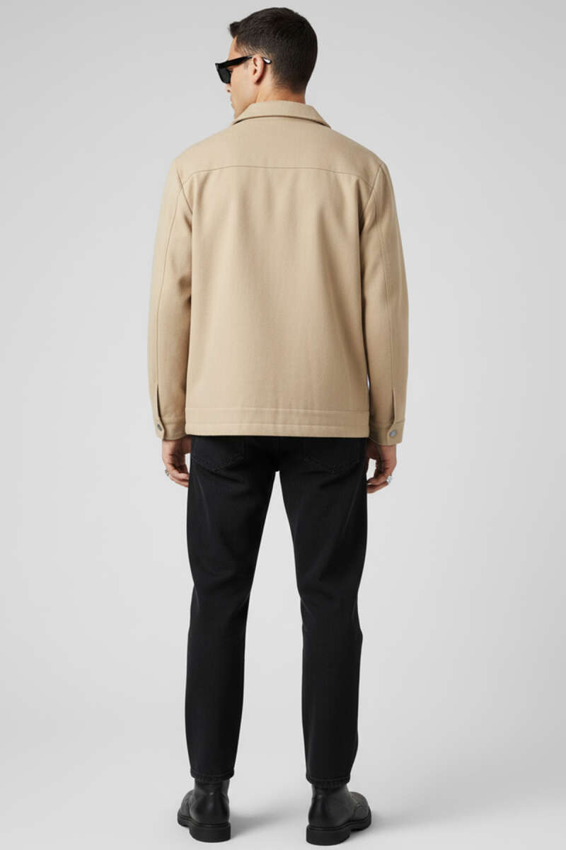Gabardin Fermuarlı Erkek Ceket