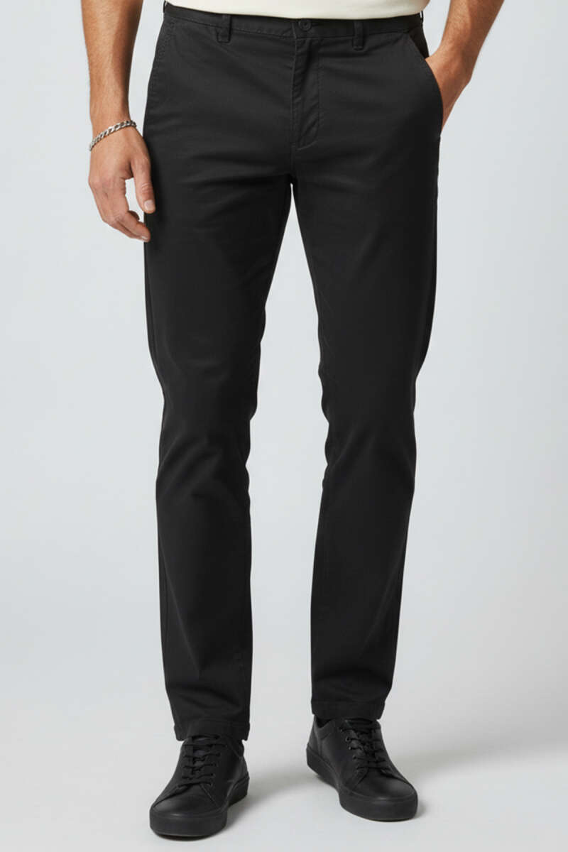 Gabardin Likralı Erkek Pantolon Siyah