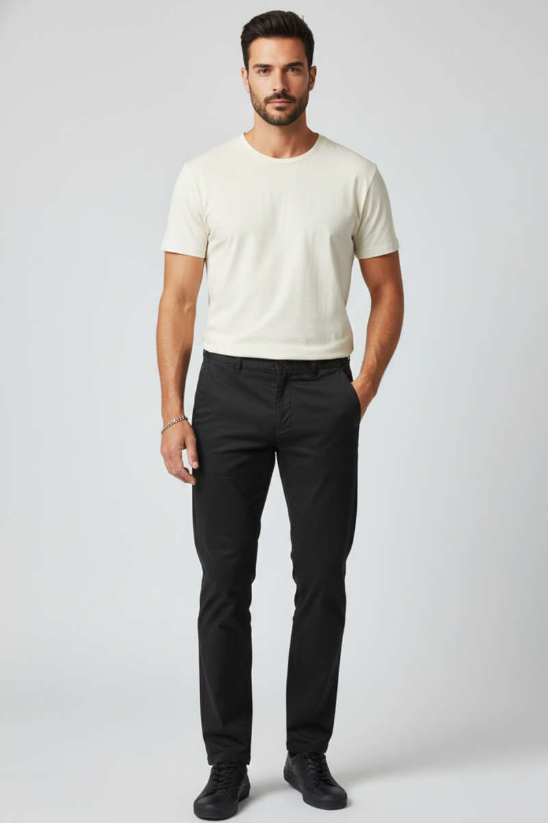Gabardin Likralı Erkek Pantolon Siyah