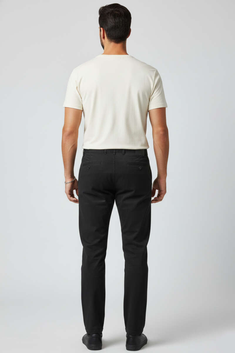 Gabardin Likralı Erkek Pantolon Siyah