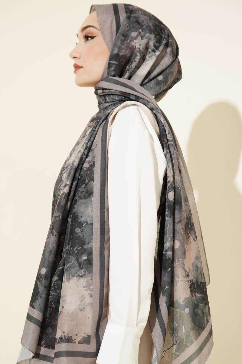 Galaksi Desen Lina Şal Taş Gri