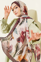 Gardenya Desen Bambu Kraş Şal