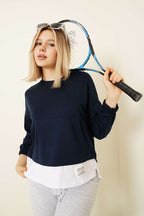 Garnili Armalı Loyşa Sweatshirt Lacivert