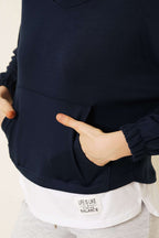 Garnili Armalı Loyşa Sweatshirt Lacivert