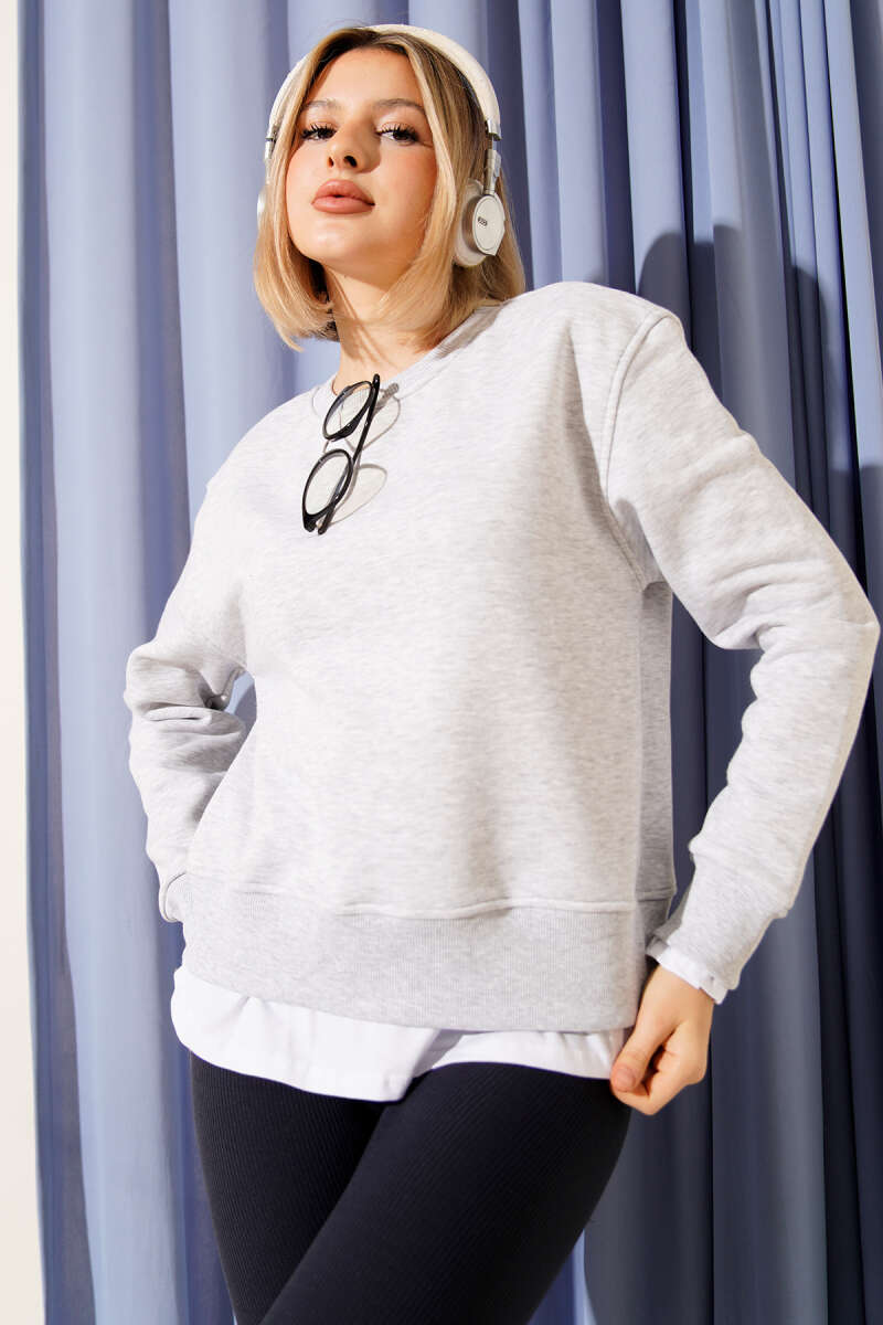 Garnili Bisiklet Yaka Sweatshirt