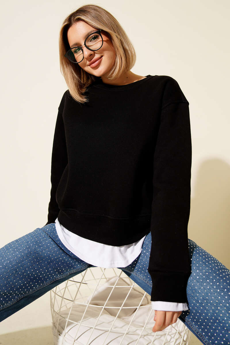 Garnili Bisiklet Yaka Sweatshirt