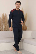 Navy blue and burgundy