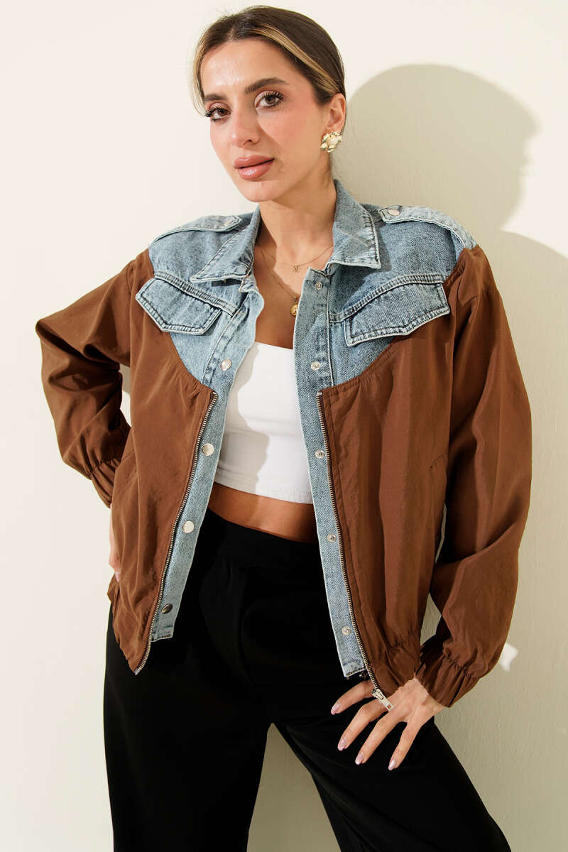Bomber Jacket with Garnished Pocket Flap