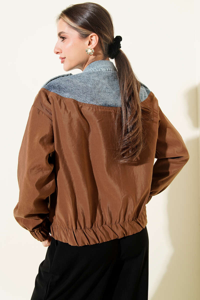 Bomber Jacket with Garnished Pocket Flap